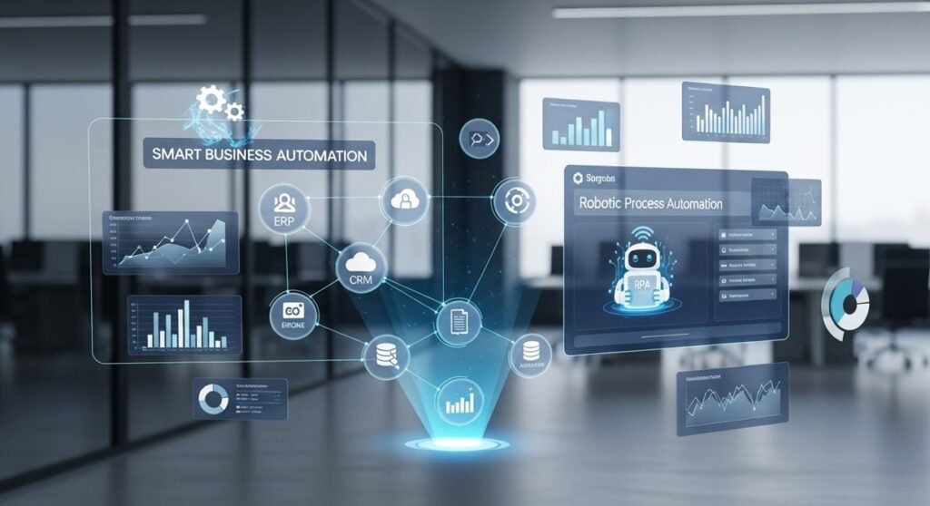 Business automation tools dashboard with workflow and analytics in 2026