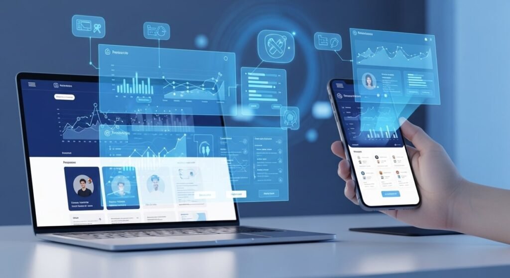 Web development trends 2026 with AI powered responsive website interface