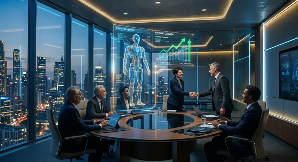 Investors and tech executives funding humanoid robotics companies 
in 2026, with billions flowing into Figure AI, Tesla Optimus, 
and Neura Robotics